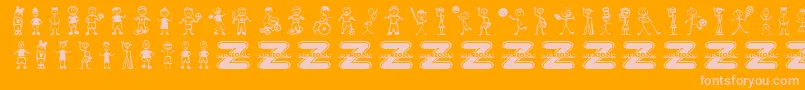 BoyCharacters Font – Pink Fonts on Orange Background