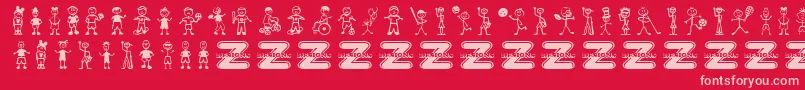 fuente BoyCharacters – Fuentes Rosadas Sobre Fondo Rojo