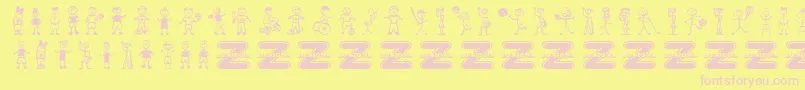 Шрифт BoyCharacters – розовые шрифты на жёлтом фоне