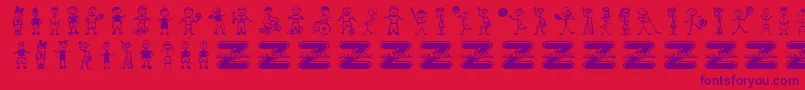 BoyCharacters Font – Purple Fonts on Red Background