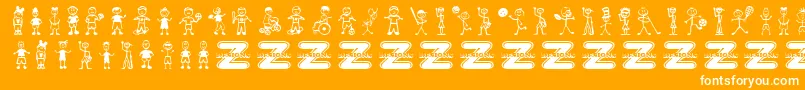 BoyCharacters Font – White Fonts on Orange Background
