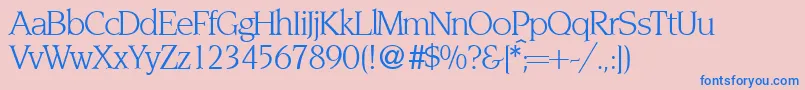 Czcionka NoveltyRegularDb – niebieskie czcionki na różowym tle
