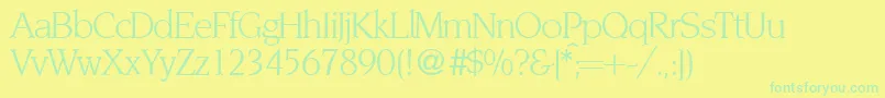 fuente NoveltyRegularDb – Fuentes Verdes Sobre Fondo Amarillo