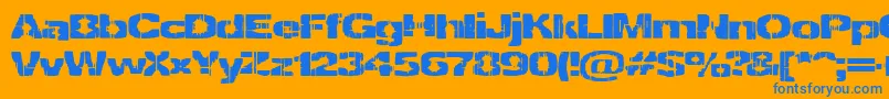 Decrepit Font – Blue Fonts on Orange Background