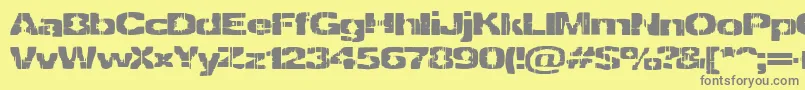 Fonte Decrepit – fontes cinzas em um fundo amarelo