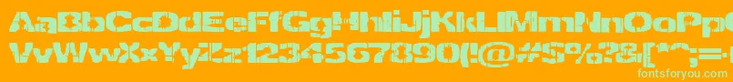 Decrepit Font – Green Fonts on Orange Background