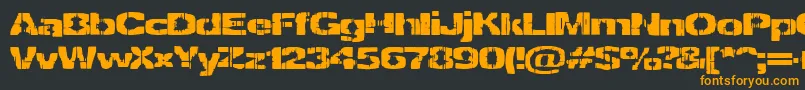 Decrepit-Schriftart – Orangefarbene Schriften auf schwarzem Hintergrund