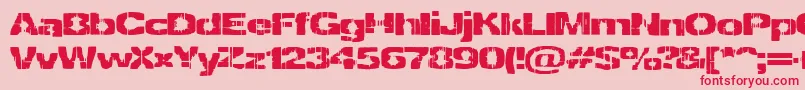 フォントDecrepit – ピンクの背景に赤い文字