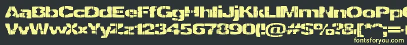 Decrepit-Schriftart – Gelbe Schriften auf schwarzem Hintergrund