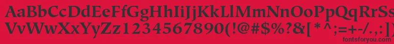 フォントHiroshigestdBold – 赤い背景に黒い文字