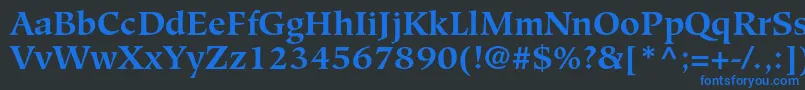 HiroshigestdBold Font – Blue Fonts on Black Background