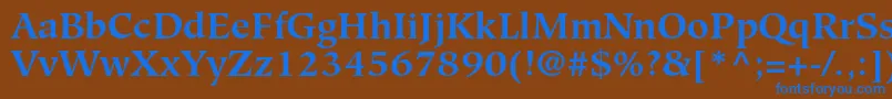 Czcionka HiroshigestdBold – niebieskie czcionki na brązowym tle