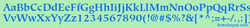 Шрифт HiroshigestdBold – синие шрифты на зелёном фоне