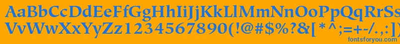 HiroshigestdBold Font – Blue Fonts on Orange Background