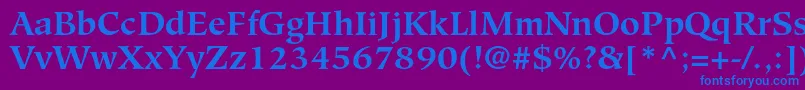 HiroshigestdBold Font – Blue Fonts on Purple Background
