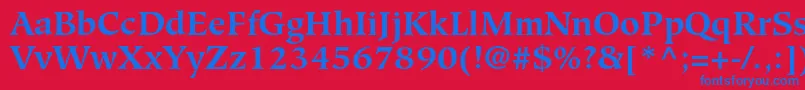 HiroshigestdBold Font – Blue Fonts on Red Background