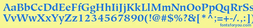 HiroshigestdBold Font – Blue Fonts on Yellow Background