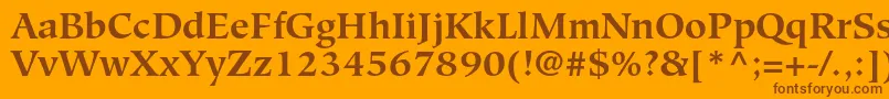 HiroshigestdBold Font – Brown Fonts on Orange Background