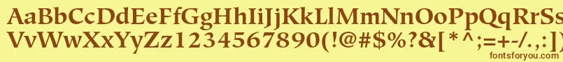 HiroshigestdBold Font – Brown Fonts on Yellow Background