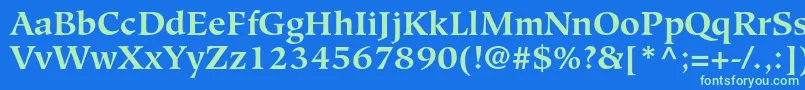 HiroshigestdBold Font – Green Fonts on Blue Background