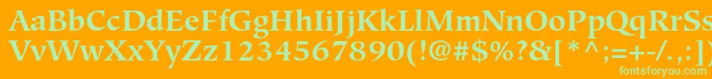 HiroshigestdBold Font – Green Fonts on Orange Background