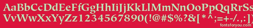 HiroshigestdBold Font – Green Fonts on Red Background