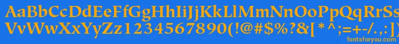 HiroshigestdBold Font – Orange Fonts on Blue Background