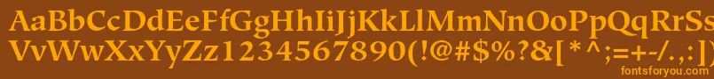 HiroshigestdBold Font – Orange Fonts on Brown Background