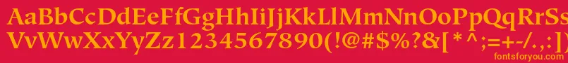 HiroshigestdBold Font – Orange Fonts on Red Background