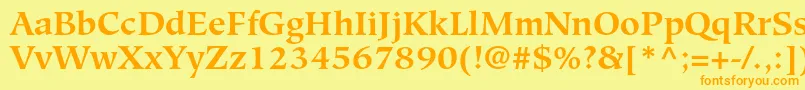 HiroshigestdBold Font – Orange Fonts on Yellow Background