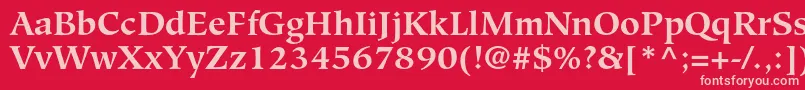 HiroshigestdBold Font – Pink Fonts on Red Background