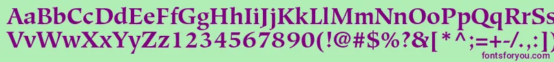 HiroshigestdBold Font – Purple Fonts on Green Background