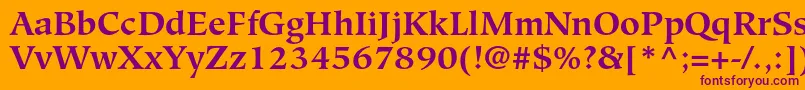 HiroshigestdBold Font – Purple Fonts on Orange Background