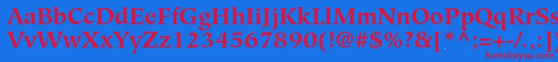 HiroshigestdBold Font – Red Fonts on Blue Background