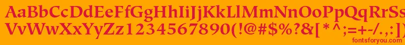 Шрифт HiroshigestdBold – красные шрифты на оранжевом фоне