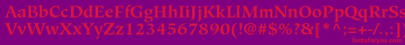 HiroshigestdBold Font – Red Fonts on Purple Background