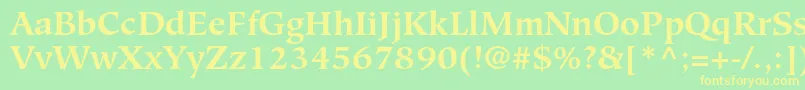 HiroshigestdBold Font – Yellow Fonts on Green Background