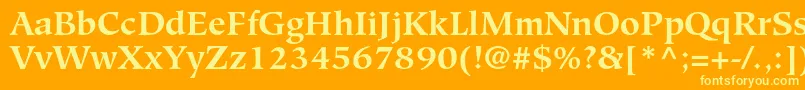 HiroshigestdBold Font – Yellow Fonts on Orange Background