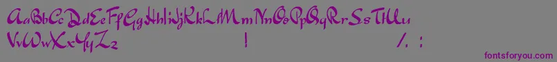 JapaneseTourist Font – Purple Fonts on Gray Background