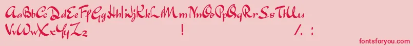 JapaneseTourist Font – Red Fonts on Pink Background