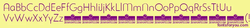 StudioGothicAlternateExtralightTrial Font – Purple Fonts on Yellow Background