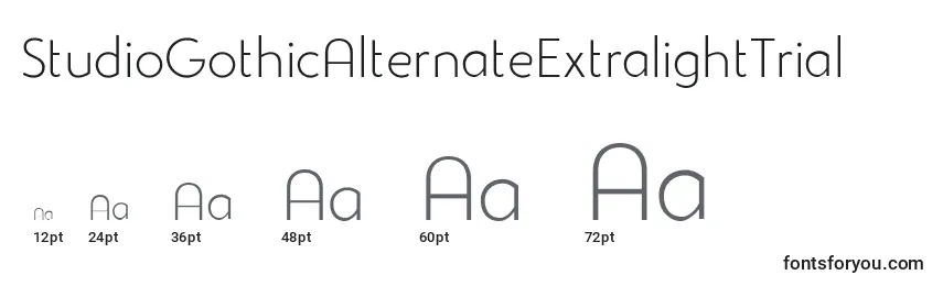 StudioGothicAlternateExtralightTrial Font Sizes