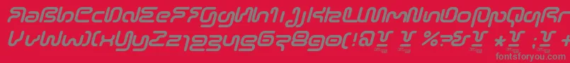 フォントSonicEmpireV2Italic – 赤い背景に灰色の文字