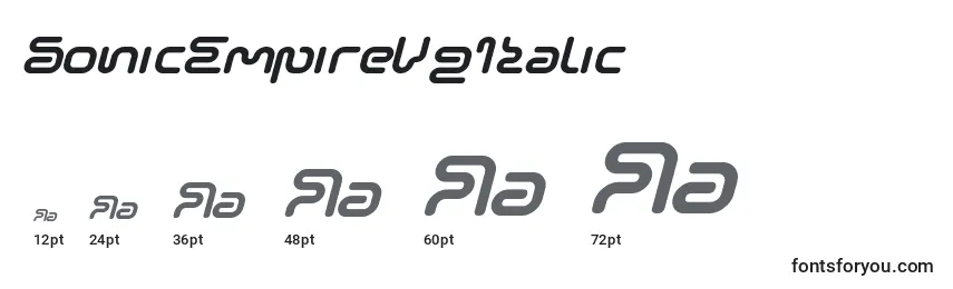 SonicEmpireV2Italic Font Sizes