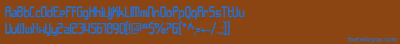 Шрифт SfChromeFenders – синие шрифты на коричневом фоне