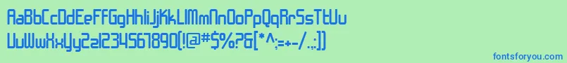SfChromeFenders Font – Blue Fonts on Green Background