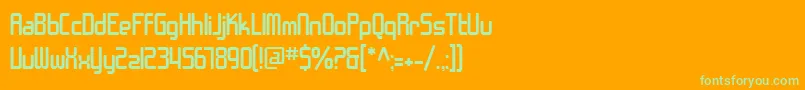 SfChromeFenders Font – Green Fonts on Orange Background