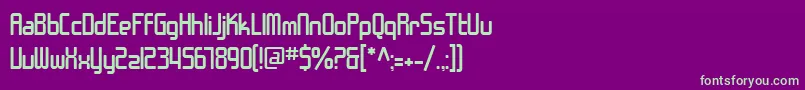 SfChromeFenders Font – Green Fonts on Purple Background