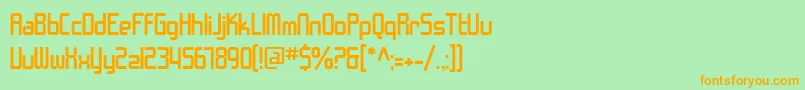SfChromeFenders Font – Orange Fonts on Green Background