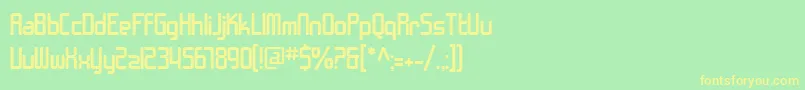 Czcionka SfChromeFenders – żółte czcionki na zielonym tle